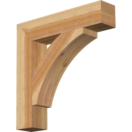 Ekena Millwork Thorton Block Rough Sawn Bracket, Western Red Cedar, 4"W x 20"D x 20"H BKT04X20X20THR05RWR